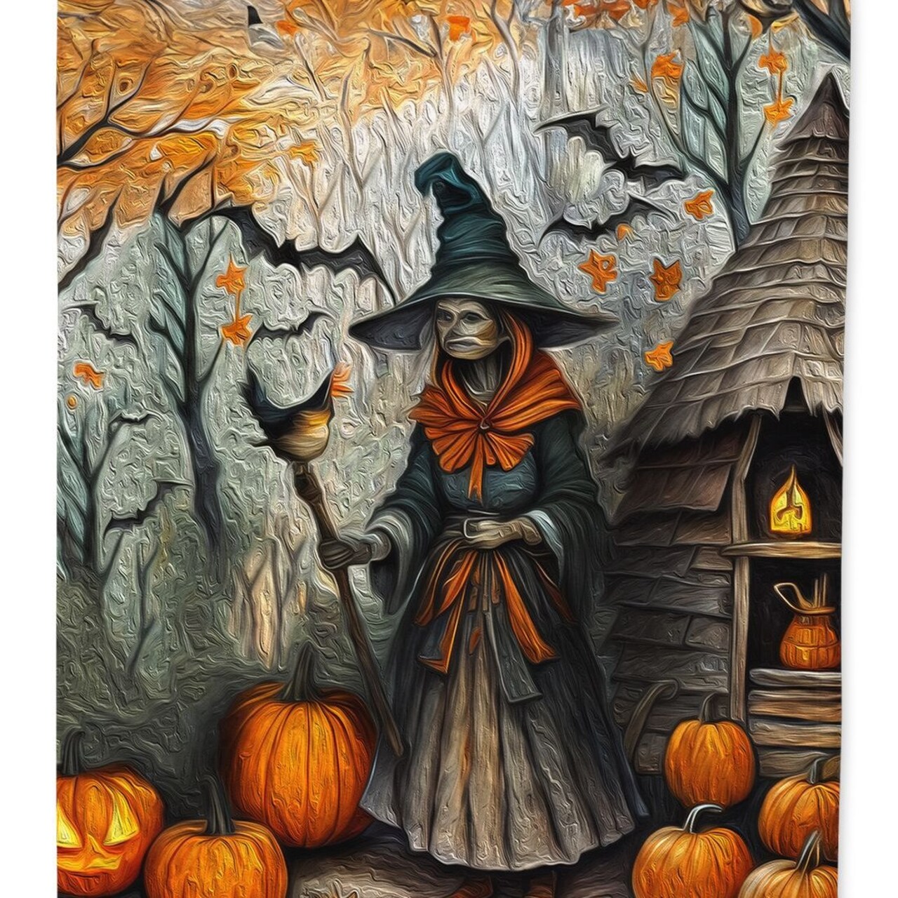 Edge Collections - 11 1/4" X 15 1/2" - Multicolor - Garden Slavic Witch Halloween Garden Flag - 1 Piece